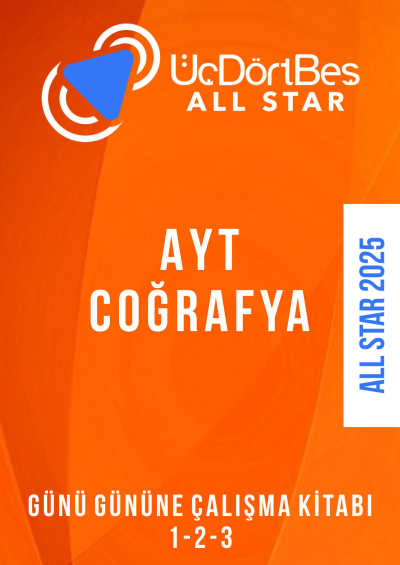 ALL STAR AYT COĞRAFYA Günü Gününe Çalışma Kitabı (1-2-3 Hepsi Bir Arada)