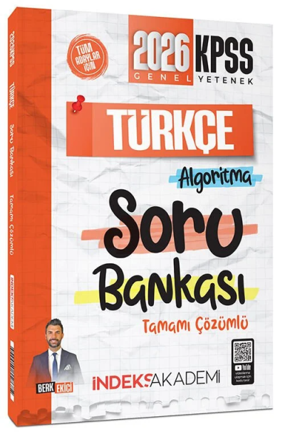 2026 KPSS Türkçe Algoritma Soru Bankası Çözümlü Berk Ekici İndeks Akademi Yayıncılık Limon Fotokopi