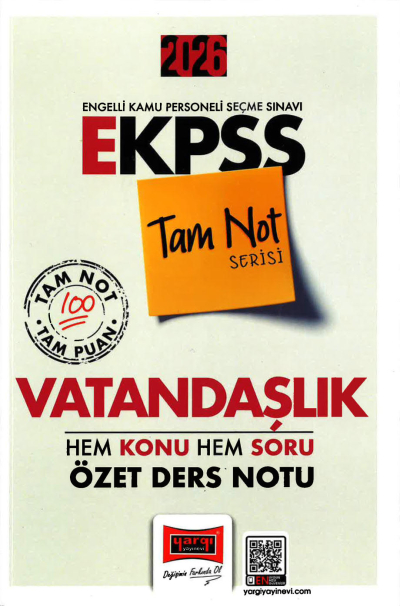 2026 E KPSS Tam Not Serisi Vatandaşlık Hem Konu Hem Soru Özet Ders Notu Yargı Yayınları Limon Fotokopi