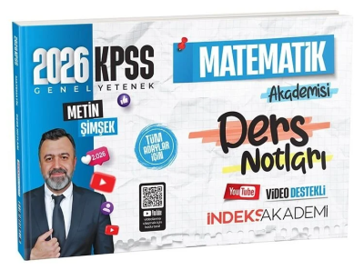 2026 KPSS Matematik Akademisi Video Ders Notları Metin Şimşek İndeks Akademi Yayıncılık Limon Fotokopi