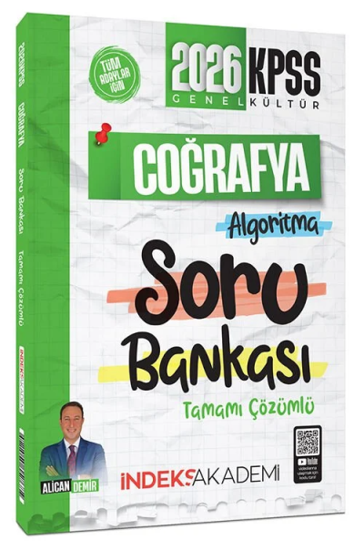 2026 KPSS Coğrafya Algoritma Soru Bankası Çözümlü Alican Demir İndeks Akademi Yayıncılık Limon Fotokopi