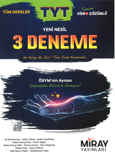 TYT Tüm Dersler Yeni Nesil 3 Deneme Limon Fotokopi