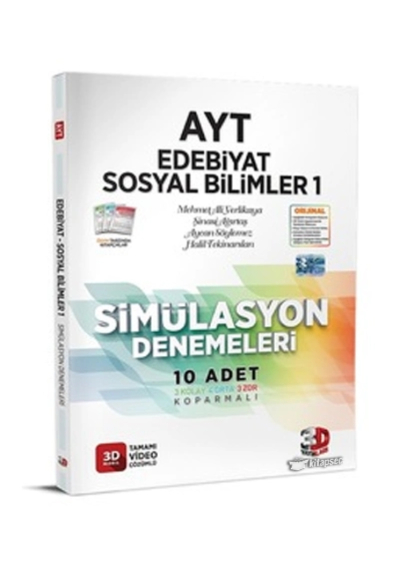 AYT Edebiyat Sosyal Bilimler 1 Simülasyon Denemeleri Tamamı Video Çözümlü 3D Yayınları Limon Fotokopi