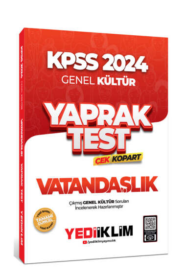 2024 KPSS Genel Kültür Vatandaşlık Çek Kopart Yaprak Test Limon Fotokopi