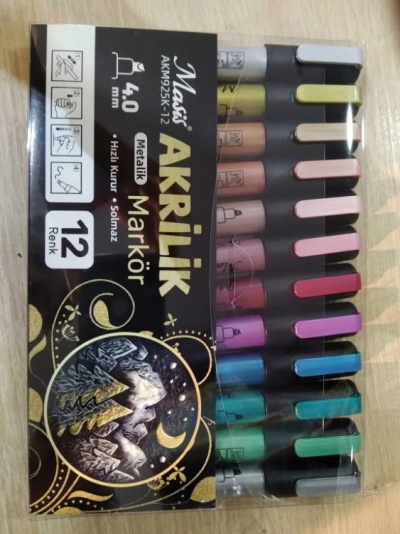 Masis AKRİLİK METALİK MARKÖRÜ 12 Lİ AKM925K-12 Limon Fotokopi