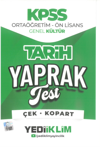 2026 KPSS Ortaöğretim-Önlisans Türkçe Çek Kopart Yaprak Test Yediiklim Yayınları Limon Fotokopi