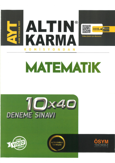 AYT Matematik 10x40 Deneme Sınavı Limon Fotokopi