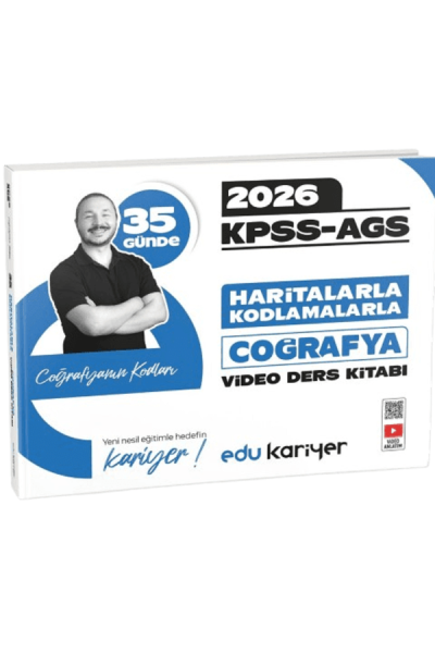 Coğrafyanın Kodları 2026 KPSS-AGS 35 Günde Haritalarla Kodlamalarla Coğrafya Video Ders Kitabı Edu Kariyer Limon Fotokopi