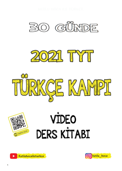 KUTLU HOCA 30 GÜNDE TÜRKÇE TYT KAMPI Limon Fotokopi