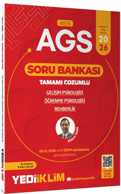 2026 MEB-AGS Eğitim Bilimleri Gelişim, Öğrenme Psikolojisi ve Rehberlik Soru Bankası Çözümlü Yediiklim Yayınları Limon Fotokopi