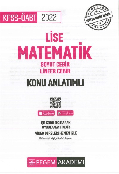 LİSE MATEMATİK SOYUT CEBİR- LİNEER CEBİR KONU ANLATIMLI Limon Fotokopi
