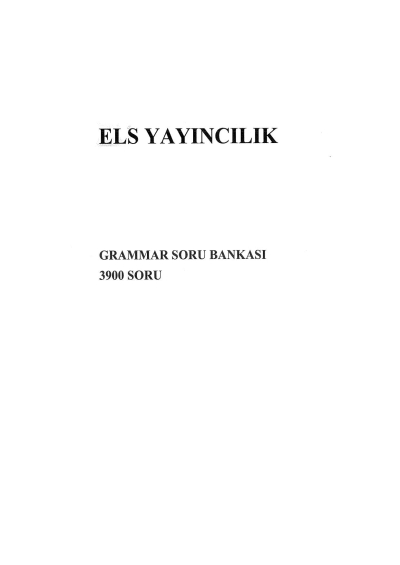 GRAMMAR İNGİLİZCE SORU BANKASI 3900 SORU Limon Fotokopi