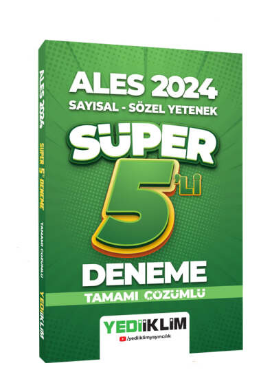 2024 ALES Sayısal - Sözel Tamamı Çözümlü Süper 5`li Deneme Limon Fotokopi