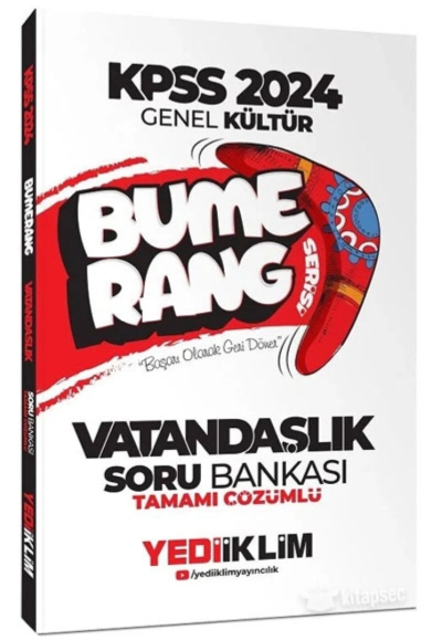 2024 KPSS Vatandaşlık Bumerang Soru Bankası Çözümlü Yediiklim Yayınları Limon Fotokopi