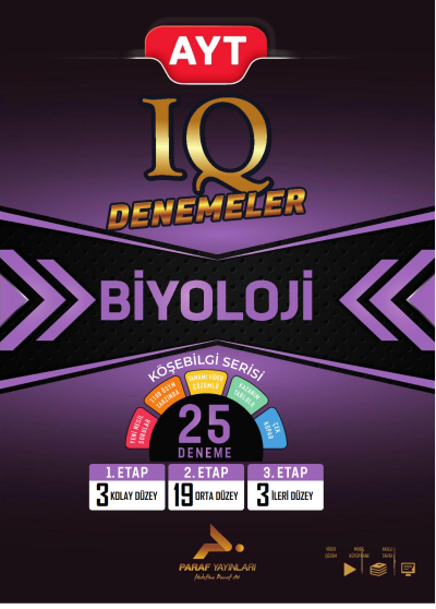 AYT IQ Biyoloji 25 Branş Denemesi PRF Paraf Yayınları Limon Fotokopi