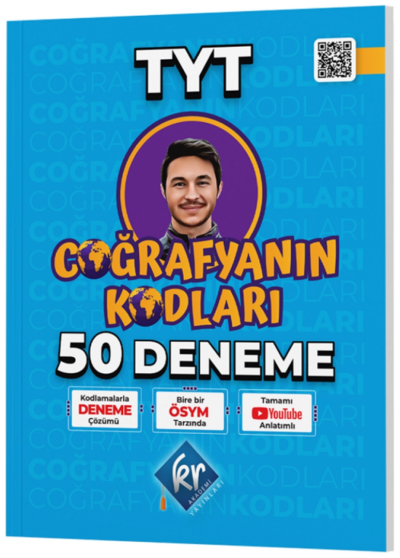 TYT Coğrafyanın Kodları Coğrafya 50 Deneme Video Çözümlü KR Akademi Yayınları