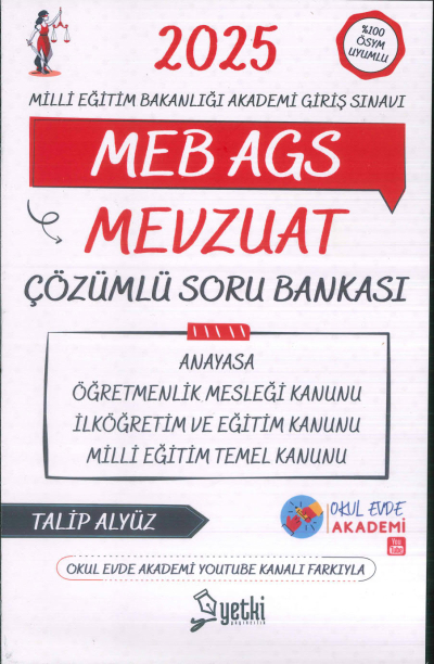2025 MEB AGS Mevzuat Çözümlü Soru Bankası Yetki Kitap Limon Fotokopi