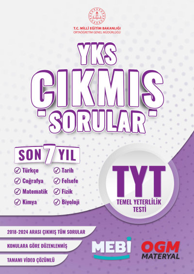 TYT Çıkmış Sorular 2018-2024 Son 7 YIL Mebi Limon Fotokopi