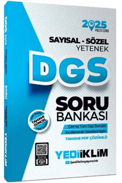 2025 DGS Prestij Serisi Sayısal-Sözel Yetenek Tamamı Çözümlü Soru Bankası Yediiklim Yayınları Limon Fotokopi