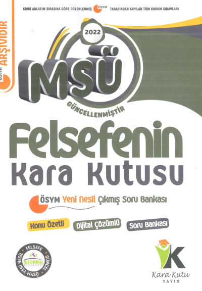 MSÜ FELSEFENİN KARA KUTUSU SORU BANKASI Limon Fotokopi