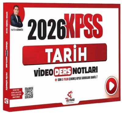 2026 KPSS Tarih Video Ders Notları Fatih Gündüz Tekrar Akademi Yayınları Limon Fotokopi