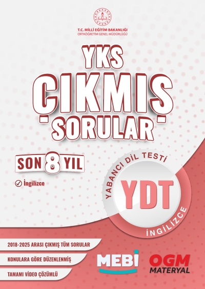 YKS Çıkmış Sorular YDT Son 8 Yıl (2018-205) MEB OGM Limon Fotokopi