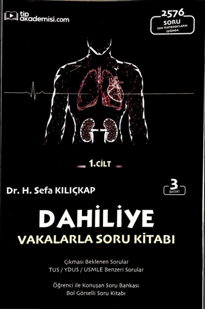 Dahiliye Vakalarla Soru Kitabı 2576 Soru 1. Cilt Tıp Akademisi.com Limon Fotokopi