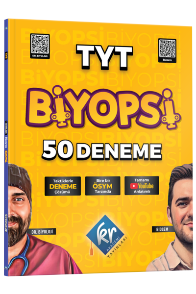 TYT Biyopsi 50 Biyoloji Denemesi KR Akademi Yayınları Limon Fotokopi