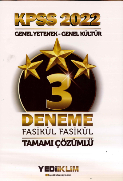 3 DENEME TAMAMI ÇÖZÜMLÜ TÜM DERSLER Limon Fotokopi