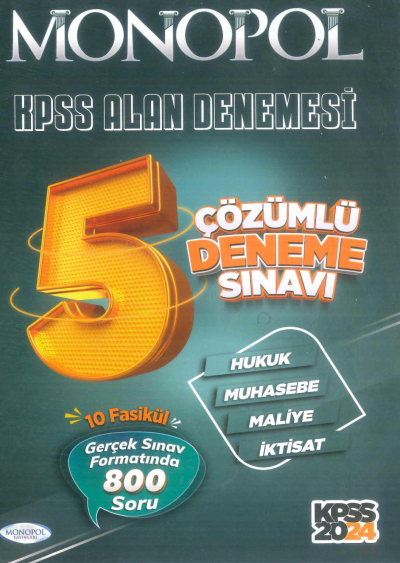 2024 KPSS A Grubu Tamamı Çözümlü Fasikül 5 Deneme Sınavı Monopol Yayınları Limon Fotokopi