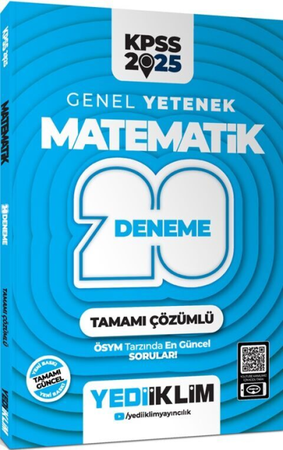 2025 KPSS Genel Yetenek Matematik Tamamı Çözümlü 20 Deneme Yediiklim Yayınları Limon Fotokopi