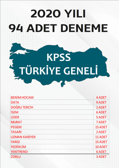 94 ADET TG DENEME 2020 YILI TG LİSTEMİZDEKİ TÜM YAYINLARI KAPSAR (TG136-TG148 ARASI) Limon Fotokopi