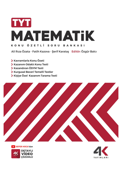 TYT Matematik Konu Özetli Soru Bankası 4K Yayınları Limon Fotokopi