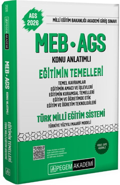 2026 MEB-AGS Eğitimin Temelleri ve Türk Milli Eğitim Sistemi Konu Anlatımlı Pegem Akademi Yayınları Limon Fotokopi