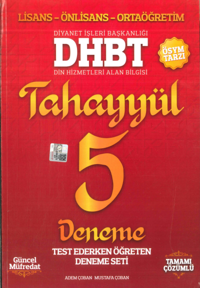 DHBT TAHAYYÜL 5 DENEME ÇÖZÜMLÜ Limon Fotokopi