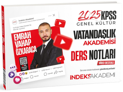 İndeks Akademi 2025 KPSS Vatandaşlık Akademisi Video Ders Notları Limon Fotokopi