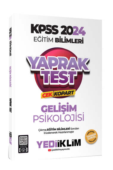 2024 KPSS Eğitim Bilimleri Gelişim Psikolojisi Çek Kopart Yaprak Test Limon Fotokopi