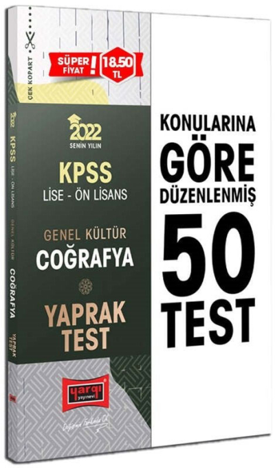 KPSS Lise Ön Lisans Genel Kültür Coğrafya Yaprak Test Limon Fotokopi