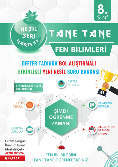 8. Sınıf Fen Bilimleri Tane Tane Soru Bankası Nartest Yayınları