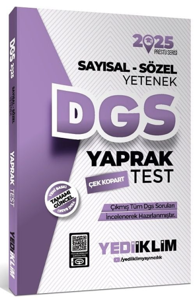 2025 DGS Sayısal Sözel Yetenek Çek Kopart Yaprak Test Yediiklim Yayınları Limon Fotokopi