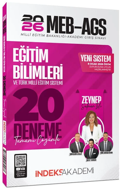 2026 MEB-AGS Eğitim Bilimleri ve Türk Milli Eğitim Sistemi 20 Deneme Çözümlü İndeks Akademi Yayıncılık Limon Fotokopi