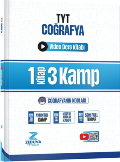Coğrafyanın Kodları TYT Coğrafya 1 Kitap 3 Kamp Video Ders Kitabı Zeduva Yayınları Limon Fotokopi